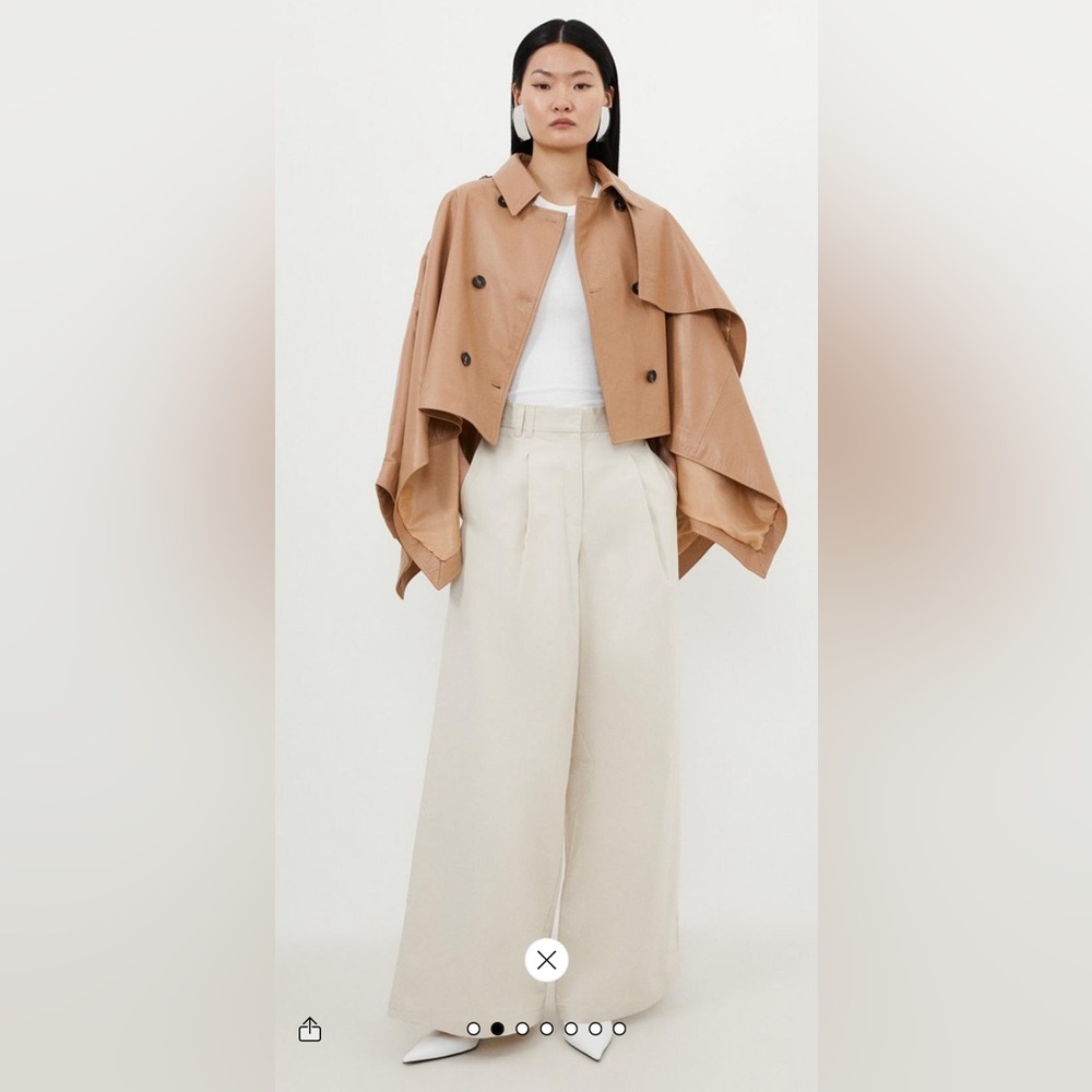 Karen Millen Tan Chino Pants Classic Cotton-Blend